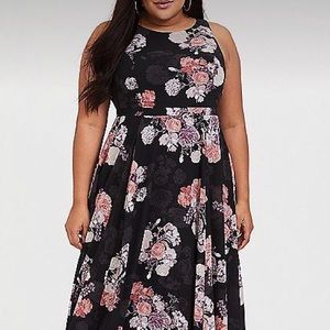 Torrid- black floral maxi dress